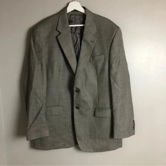 Lauren Ralph Lauren Men's Wool Blend Tan Plaid Blazer Size 44R - Picture 1 of 9